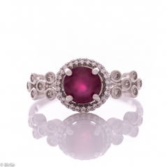 Сребърен пръстен - Естествен рубин 1.60 ct СДП637