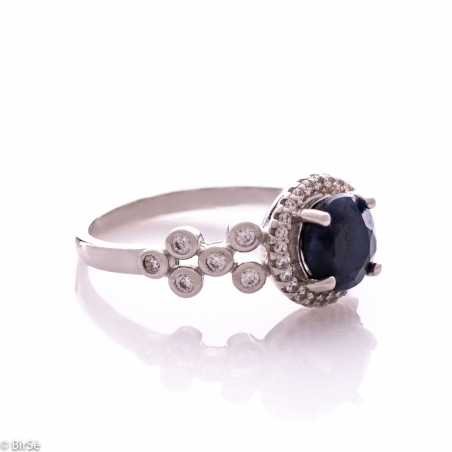 Сребърен пръстен - Естествен сапфир 1.60 ct СДП638