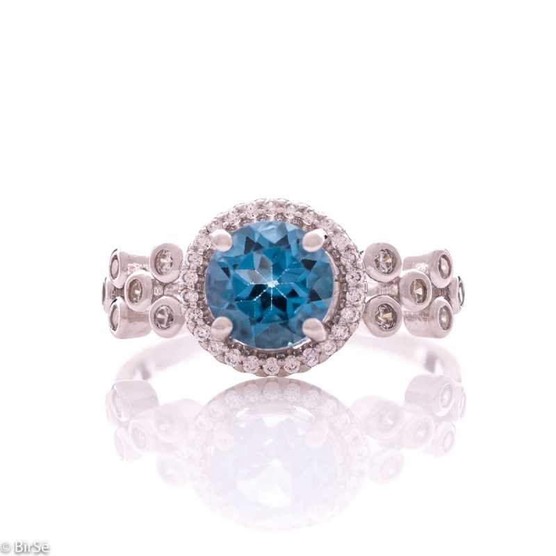Сребърен пръстен - Естествен лондон топаз 1.55 ct СДП639 Сребърен пръстен - Естествен лондон топаз 1.55 ct СДП639