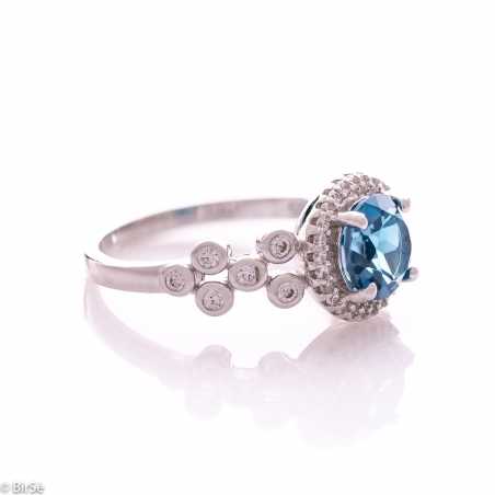 Сребърен пръстен - Естествен лондон топаз 1.55 ct СДП639