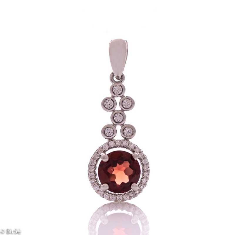 Сребърна висулка - Естествен гранат 1.60 ct СВ458 Сребърна висулка - Естествен гранат 1.60 ct СВ458