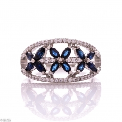 Сребърен пръстен - Естествен сапфир 1,56 ct СДП640