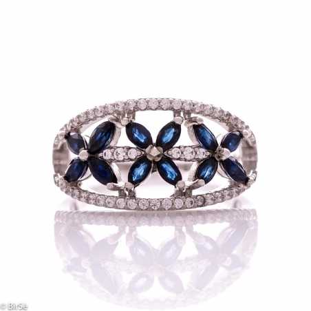 Сребърен пръстен - Естествен сапфир 1,56 ct СДП640