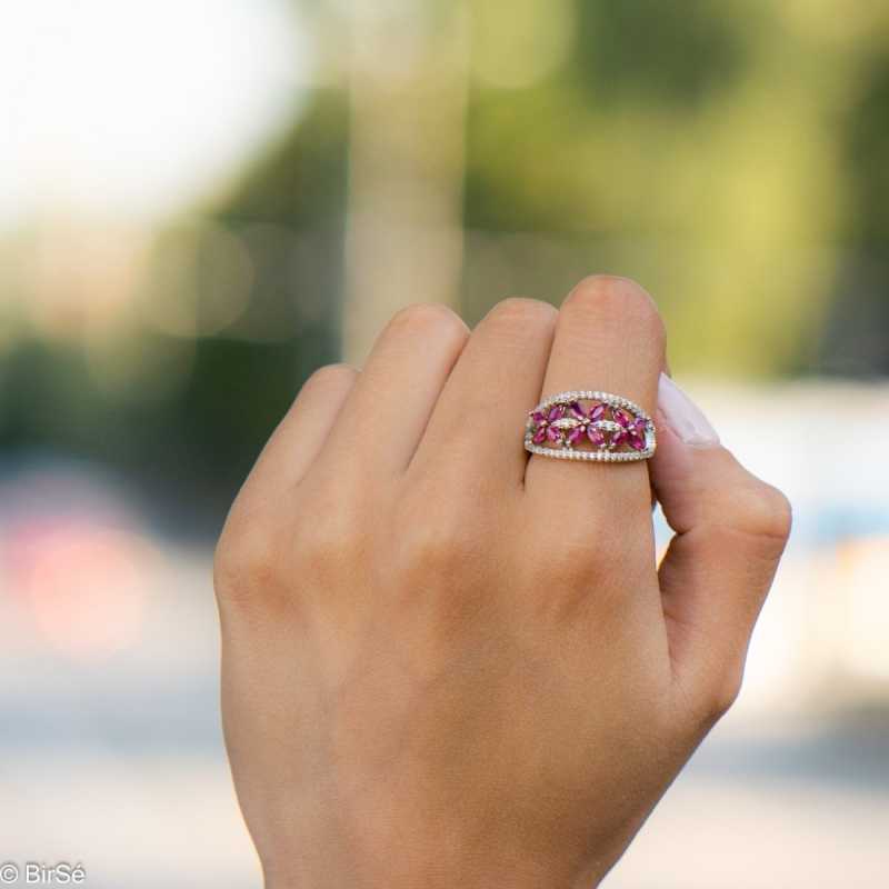 Сребърен пръстен - Естествен рубин 1,56 ct СДП641 Сребърен пръстен - Естествен рубин 1,56 ct СДП641