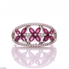 Сребърен пръстен - Естествен рубин 1,56 ct СДП641