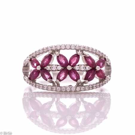 Сребърен пръстен - Естествен рубин 1,56 ct СДП641