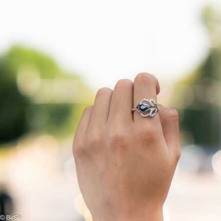 Сребърен пръстен - Естествен сапфир 0,75 ct СДП644