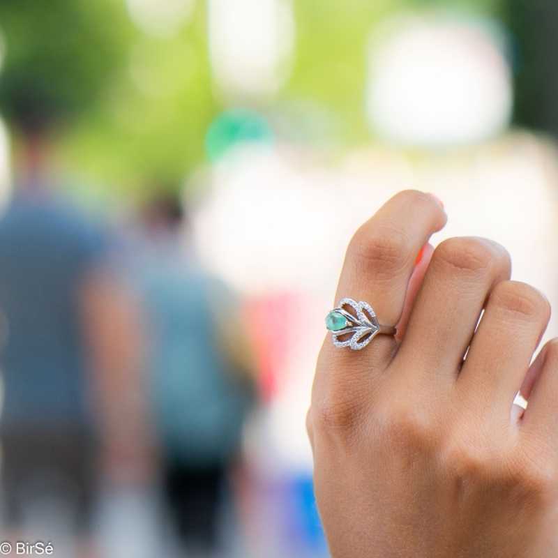 Сребърен пръстен - Естествен изумруд 0,70 ct СДП646 Сребърен пръстен - Естествен изумруд 0,70 ct СДП646