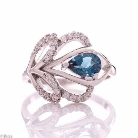 Сребърен пръстен - Естествен лондон топаз 1,00 ct СДП648
