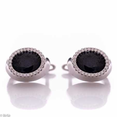 Сребърни обеци - Естествен сапфир 6,30 ct СО820