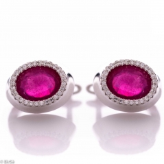 Сребърни обеци - Естествен рубин 6,30 ct СО821