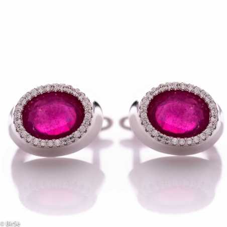 Сребърни обеци - Естествен рубин 6,30 ct СО821