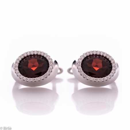 Сребърни обеци - Естествен гранат 5,60 ct СО824