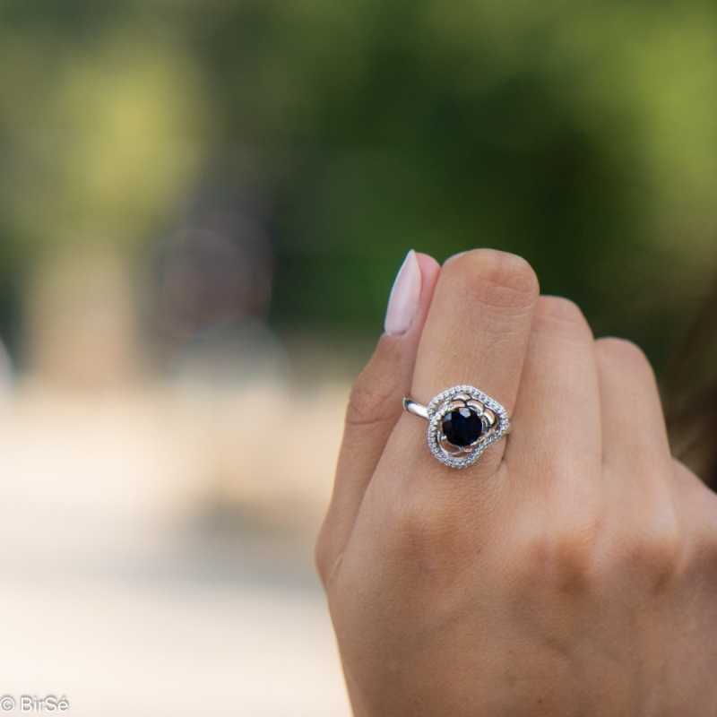Сребърен пръстен - Естествен сапфир 1,60 ct СДП657 Сребърен пръстен - Естествен сапфир 1,60 ct СДП657