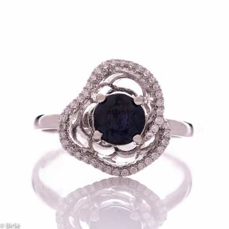 Сребърен пръстен - Естествен сапфир 1,60 ct СДП657