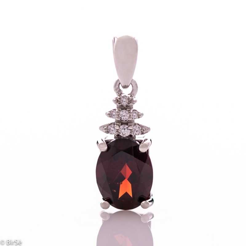 Сребърна висулка - Естествен гранат 2,10 ct СВ480