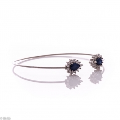 Сребърна гривна - Естествен сапфир 1,00 ct СДГ179