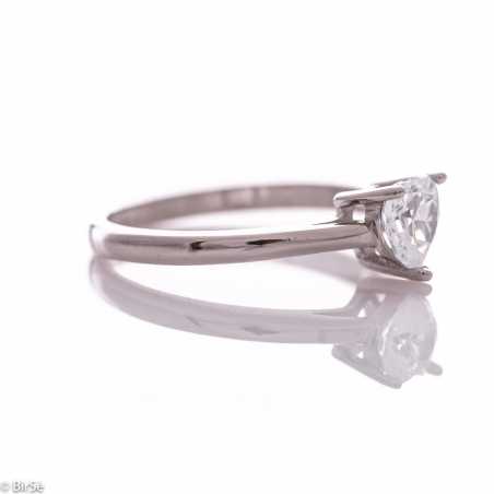 Сребърен пръстен - Сърце от циркон СДП666
