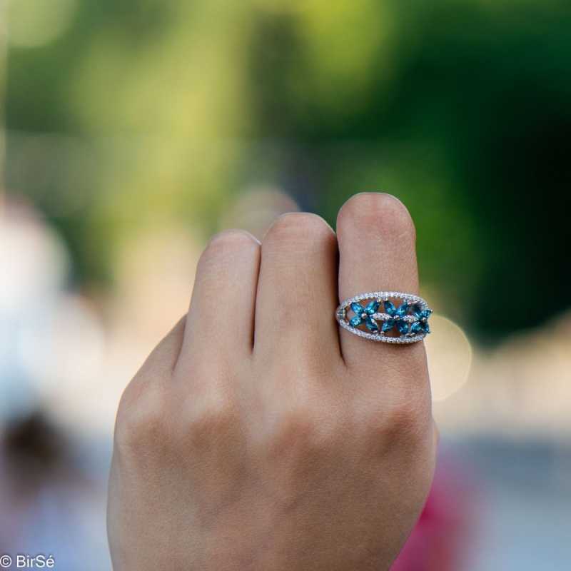 Сребърен пръстен - Естествен Лондон Топаз 0,84 ct. сдп721 Сребърен пръстен - Естествен Лондон Топаз 0,84 ct. сдп721
