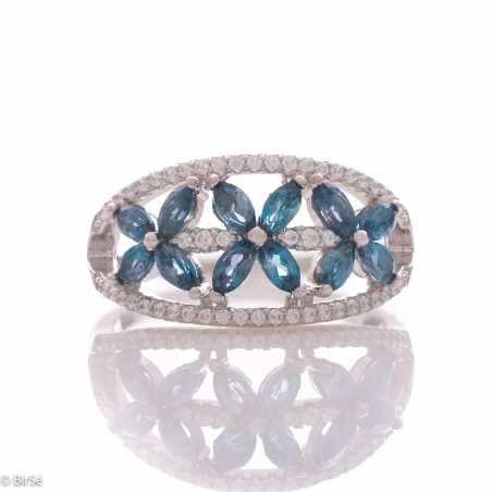 Сребърен пръстен - Естествен Лондон Топаз 0,84 ct. сдп721