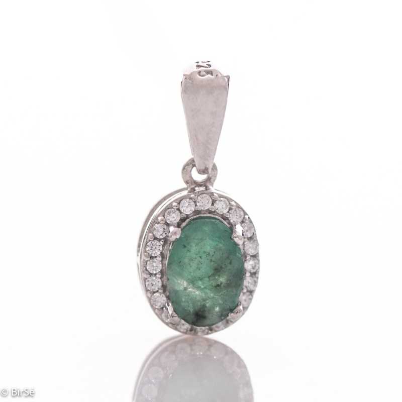 Сребърна висулка - Естествен Изумруд 0,85 ct. СВ521