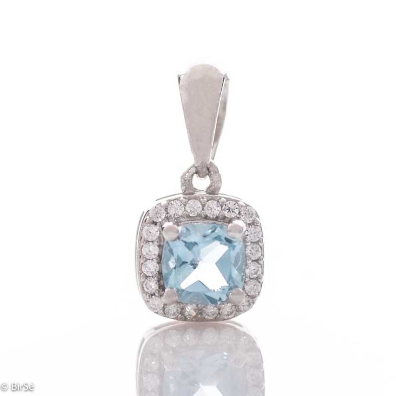 Сребърна висулка - Естествен Син топаз 0,56 ct. СВ529