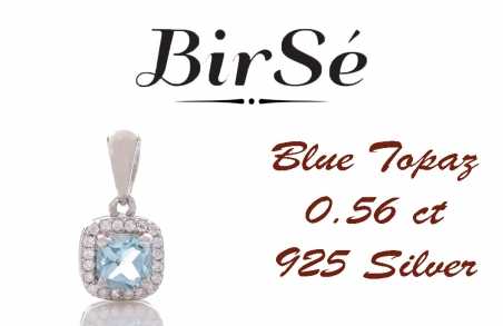 Сребърна висулка - Естествен Син топаз 0,56 ct. СВ529
