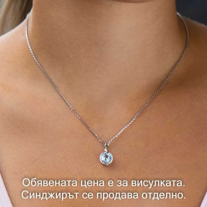 Сребърна висулка - Естествен Син топаз 1,55 ct. СВ542