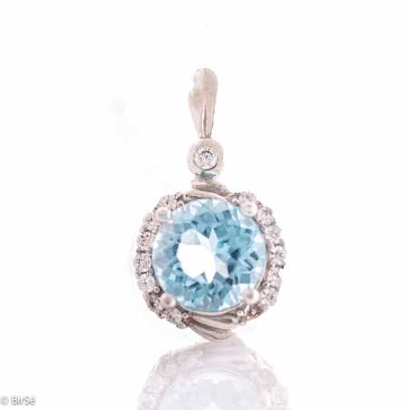 Сребърна висулка - Естествен Син топаз 1,55 ct. СВ542