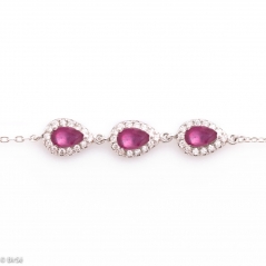 Сребърна гривна - Естествени Рубини 0,90 ct. СДГ242