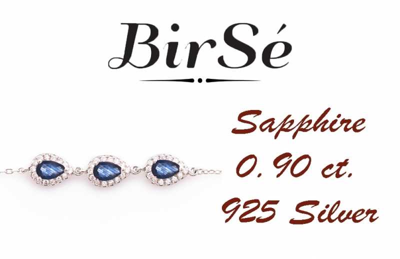 Сребърна гривна - Естествени Сапфири 0,90 ct. СДГ243 Сребърна гривна - Естествени Сапфири 0,90 ct. СДГ243
