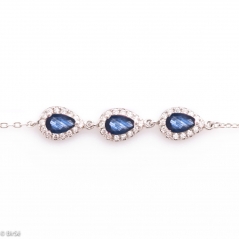 Сребърна гривна - Естествени Сапфири 0,90 ct. СДГ243