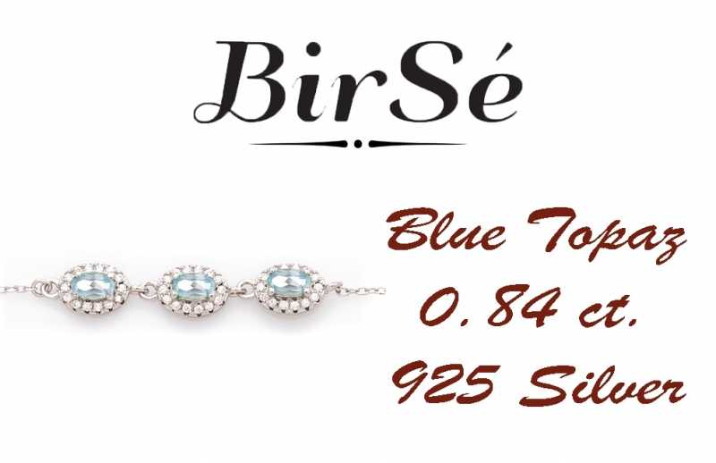 Сребърна гривна - Естествен Син топаз 0,84 ct. СДГ247