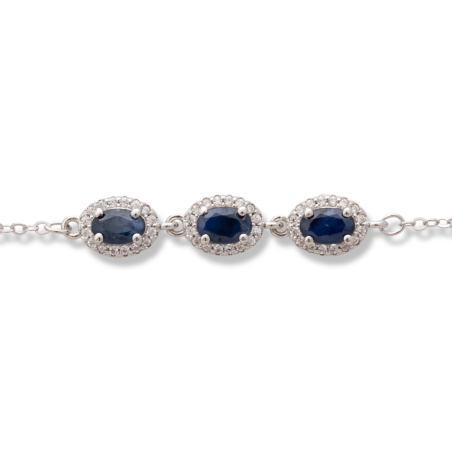 Сребърна гривна - Естествен Сапфир 1,80 ct. СДГ351
