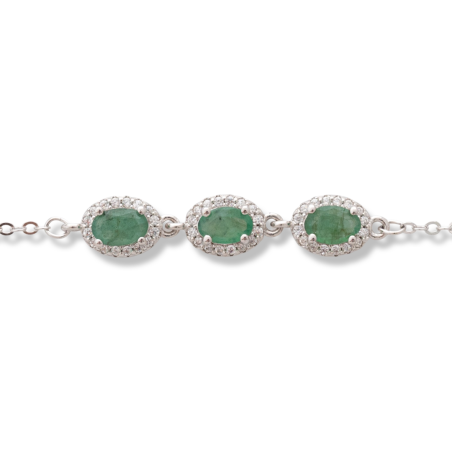 Сребърна гривна - Естествен Изумруд 1,56 ct. СДГ352