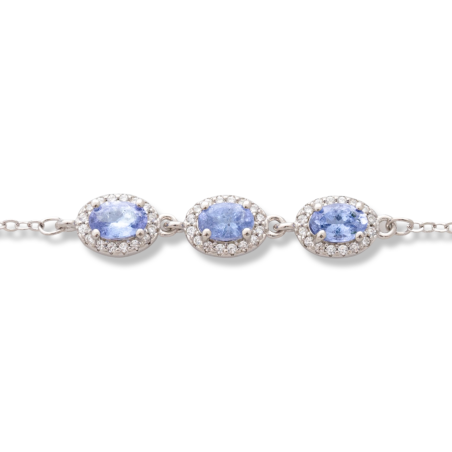 Сребърна гривна - Естествен Танзанит 1,44 ct. СДГ353