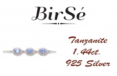 Сребърна гривна - Естествен Танзанит 1 44 ct.