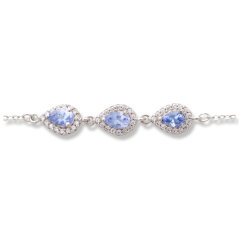 Сребърна гривна - Капка Естествен Танзанит 1,35 ct. СДГ354