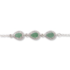 Сребърна гривна - Капка Естествен Изумруд 1,35 ct. СДГ355