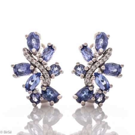 Сребърни обеци - Естествен Танзанит 2,78 ct. СО1248