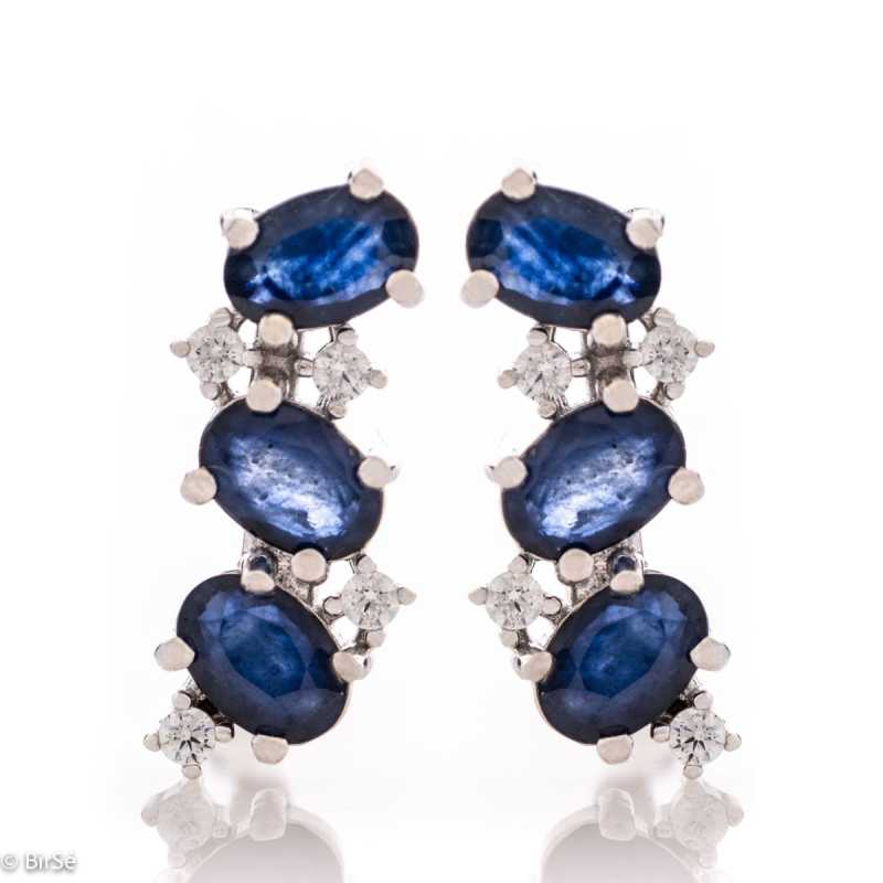 Сребърни обеци - Естествен Сапфир 3,60 ct. СО1338 Сребърни обеци - Естествен Сапфир 3,60 ct. СО1338
