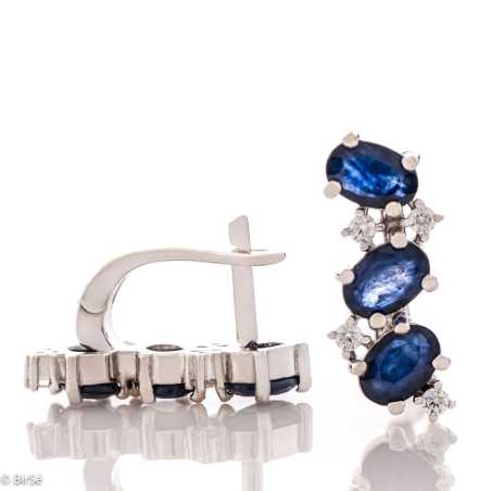 Сребърни обеци - Естествен Сапфир 3,60 ct. СО1338