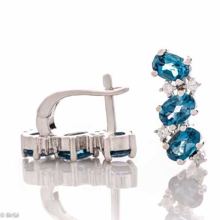 Сребърни обеци - Естествен Лондон топаз 3,42 ct. СО1339