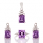 Сребърен комплект Багет- Естествен Аметист 6,15 ct. СКТ54 Сребърен комплект Багет- Естествен Аметист 6,15 ct. СКТ54