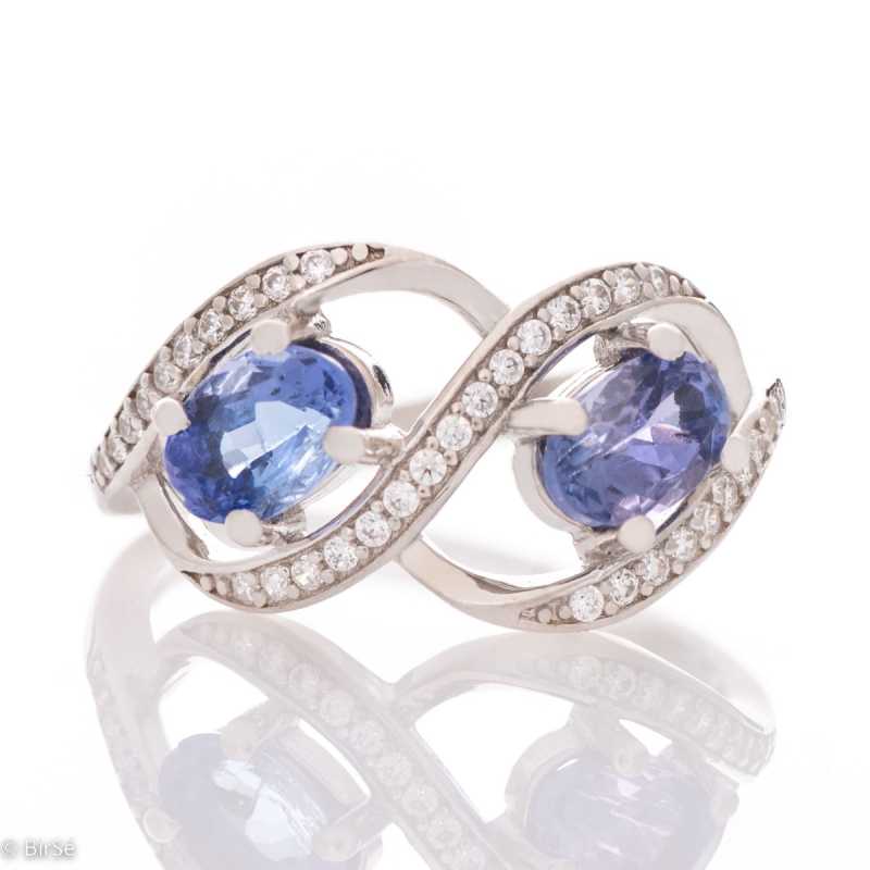 Сребърен пръстен - Естествен Танзанит 0,40 ct.