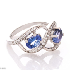 Сребърен пръстен - Естествен Танзанит 0,40 ct.