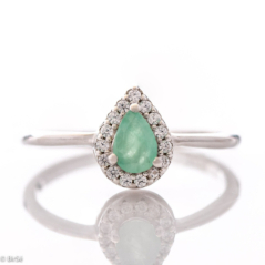 Сребърен пръстен - Естествен Изумруд 0,45 ct.