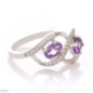 Сребърен пръстен - Естествен Аметист 0,46 ct.