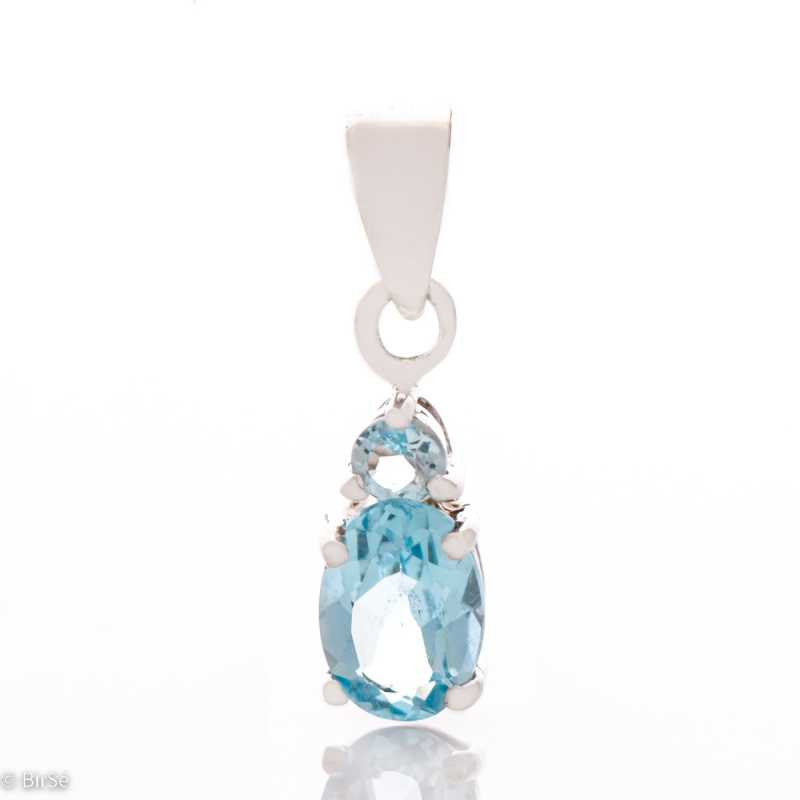 Сребърна висулка - Естествен Син Топаз 1,90 ct.