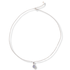 Сребърно колие - Капка Естествен Танзанит 0,45 ct.
